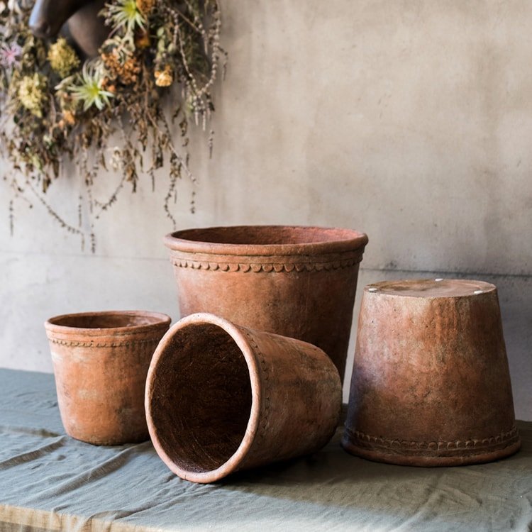 Large Terracotta Red Concrete Garden Planter Flower Pot