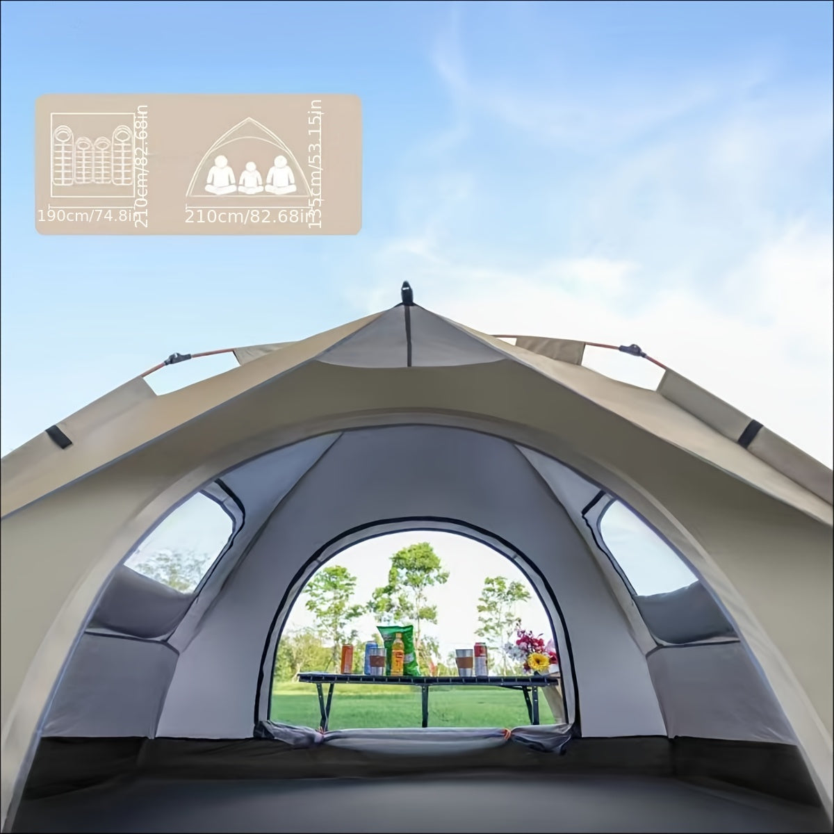 3-4 Person Instant Waterproof Pop Up Camping Tent