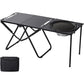 Portable Outdoor Camping Kitchen Table Folding w/ Grill Tray BBQ Picnic - Black