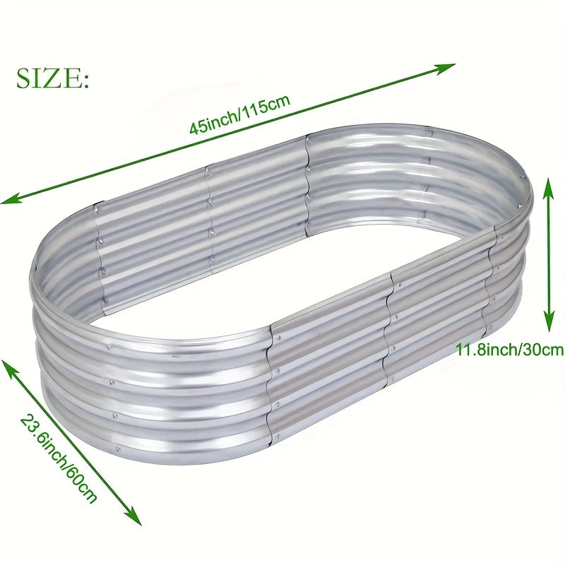Galvanized Oval Raised Garden Bed Metal Planter Kit