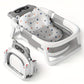 Foldable Baby Bathtub with Thermometer Soft Cushion Portable Baby Bath Tub