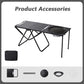 Portable Outdoor Camping Kitchen Table Folding w/ Grill Tray BBQ Picnic - Black