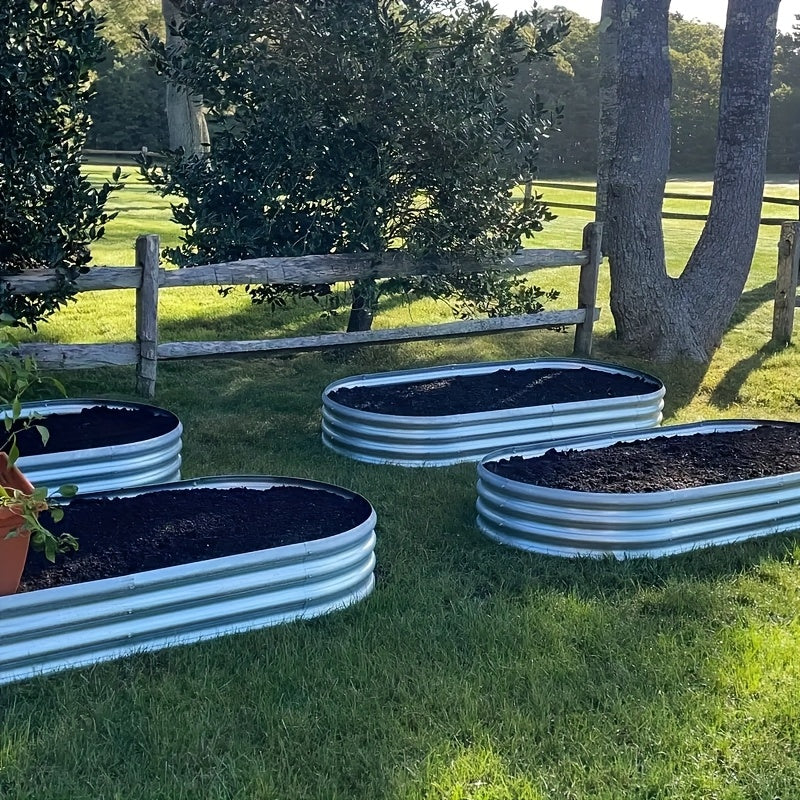 Galvanized Oval Raised Garden Bed Metal Planter Kit