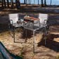 3FT Folding Camping Table Aluminum Portable Adjustable Picnic Table Black