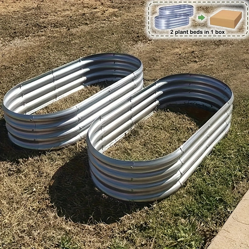 Galvanized Oval Raised Garden Bed Metal Planter Kit