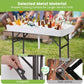 4ft Folding Ice Table with Drain Portable Cooler Table Party Fill & Chill White