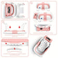 Foldable Baby Bathtub with Thermometer Soft Cushion Portable Baby Bath Tub