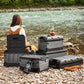 Foldable Camping Stool with Backrest & Storage Bag Portable Fishing Seat Outdoor Chair