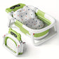Foldable Baby Bathtub with Thermometer Soft Cushion Portable Baby Bath Tub