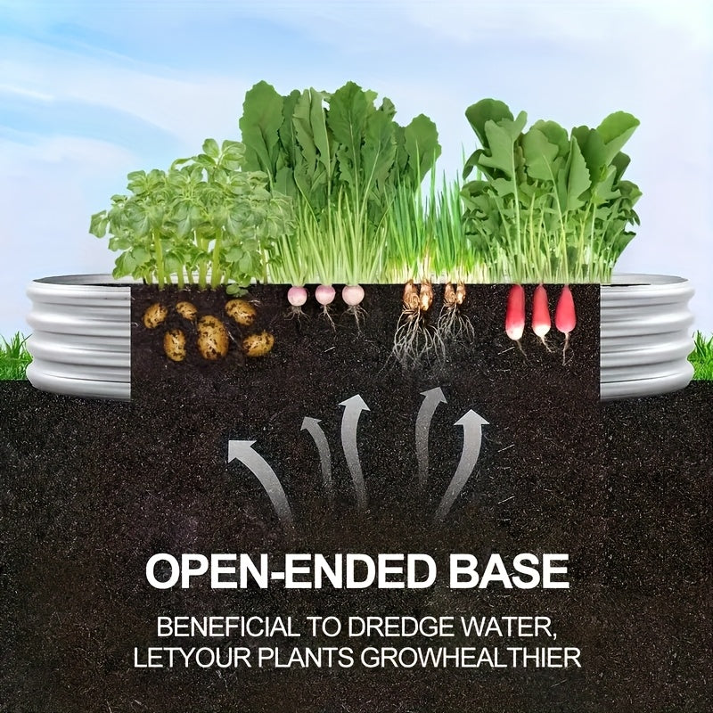 Galvanized Oval Raised Garden Bed Metal Planter Kit