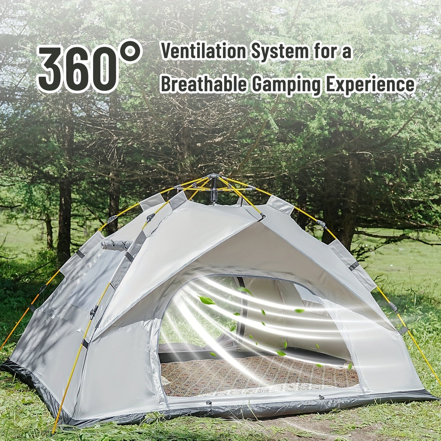 3-4 Person Instant Waterproof Pop Up Camping Tent