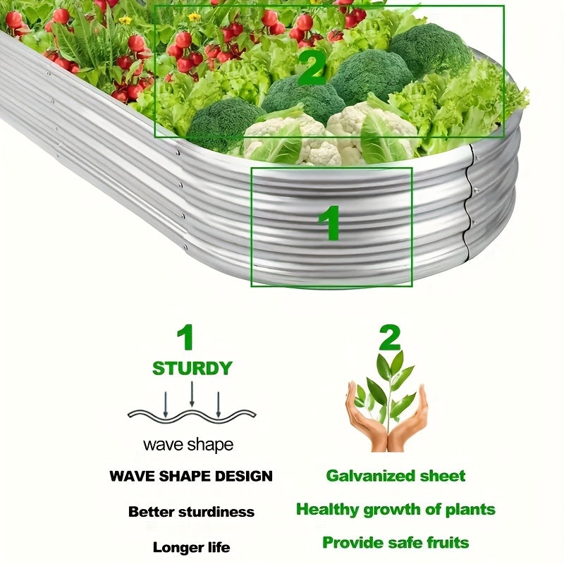 Galvanized Oval Raised Garden Bed Metal Planter Kit