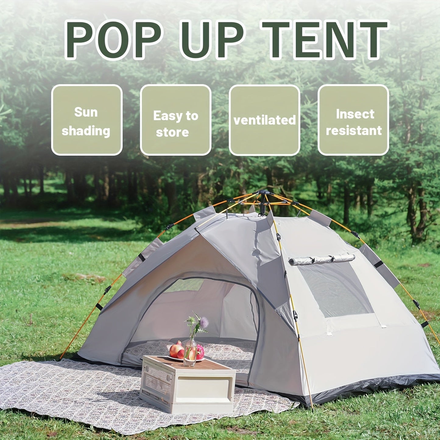 3-4 Person Instant Waterproof Pop Up Camping Tent