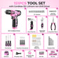 119 PCS Power Tool Set 8V/12V Cordless Drill Driver Hand Tool Kit Home DIY Repair
