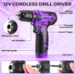 119 PCS Power Tool Set 8V/12V Cordless Drill Driver Hand Tool Kit Home DIY Repair