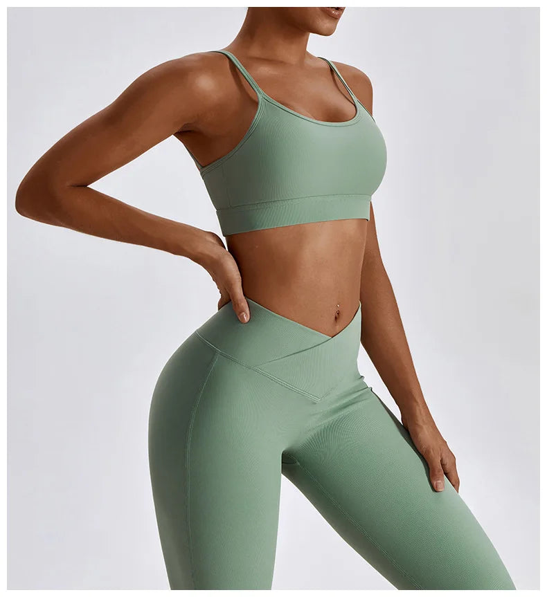 Women's Seamless Yoga Set Fitness Bra Leggings Activewear