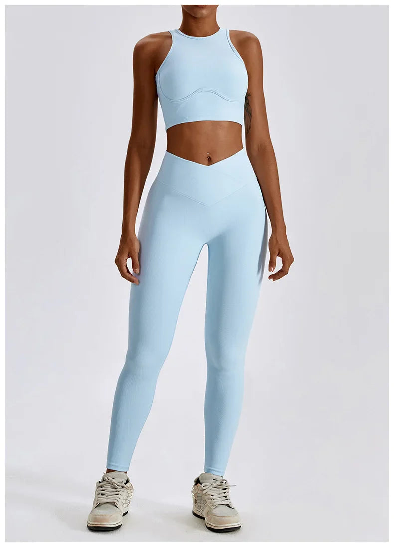 Women's Seamless Yoga Set Fitness Bra Leggings Activewear