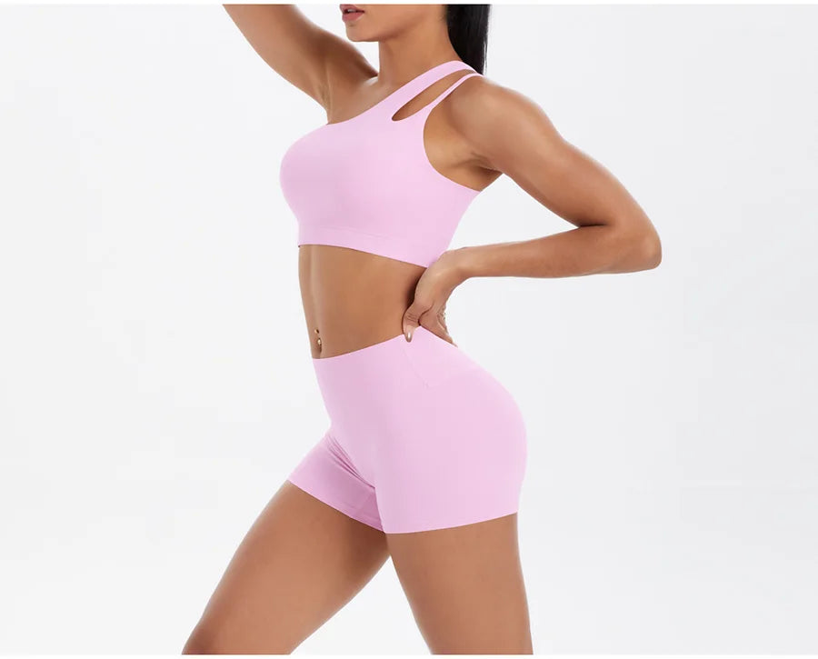 Women's Yoga Set Fitness Bra Push-Up Shorts Activewear
