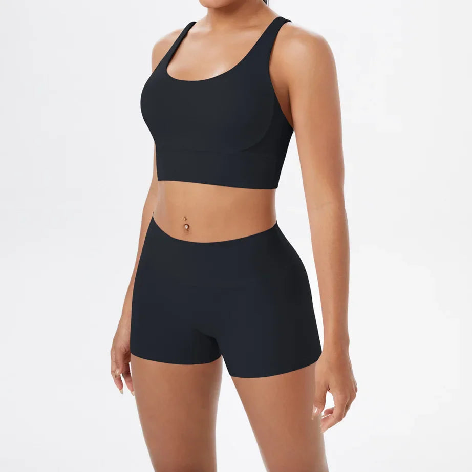 Women's Yoga Set Fitness Bra Push-Up Shorts Activewear