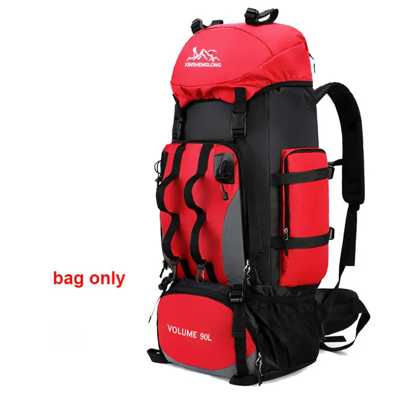 90L Waterproof Hiking Camping Backpack Large Capacity Rucksack