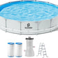 Joyfy Round Outdoor Above Ground Pool Set With Filter Pump