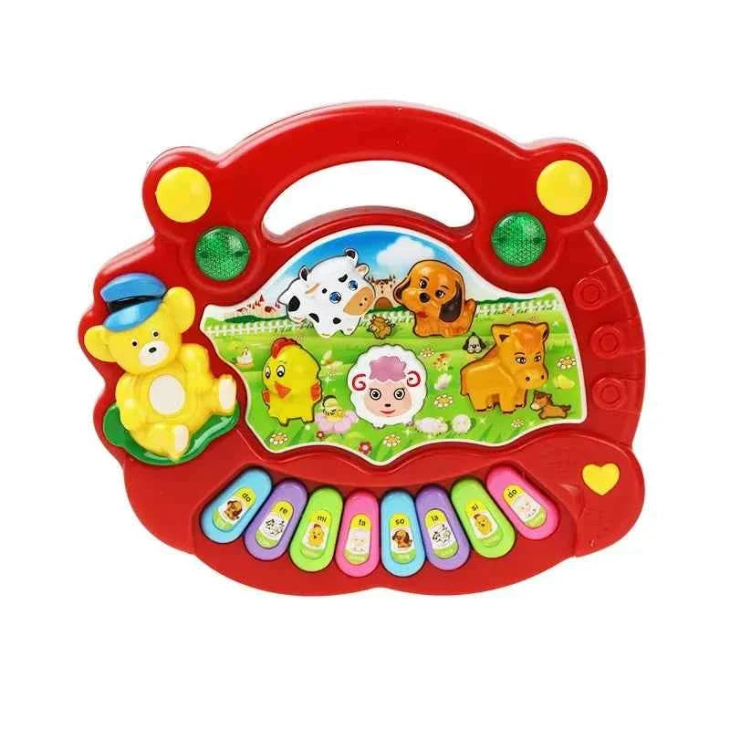 Kids Cartoon Piano Keyboard Game with Animal Sounds Flashing Light Music Baby Instrument Music Toys Educational Toys Kids Gifts