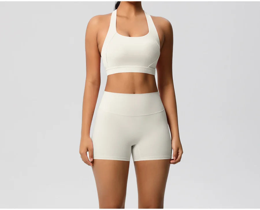 Women's Yoga Set Fitness Bra Push-Up Shorts Activewear