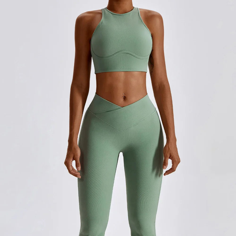 Women's Seamless Yoga Set Fitness Bra Leggings Activewear
