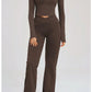 Women's Seamless Yoga Set Long Sleeve Flared Leggings Activewear