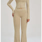 Women's Seamless Yoga Set Long Sleeve Flared Leggings Activewear