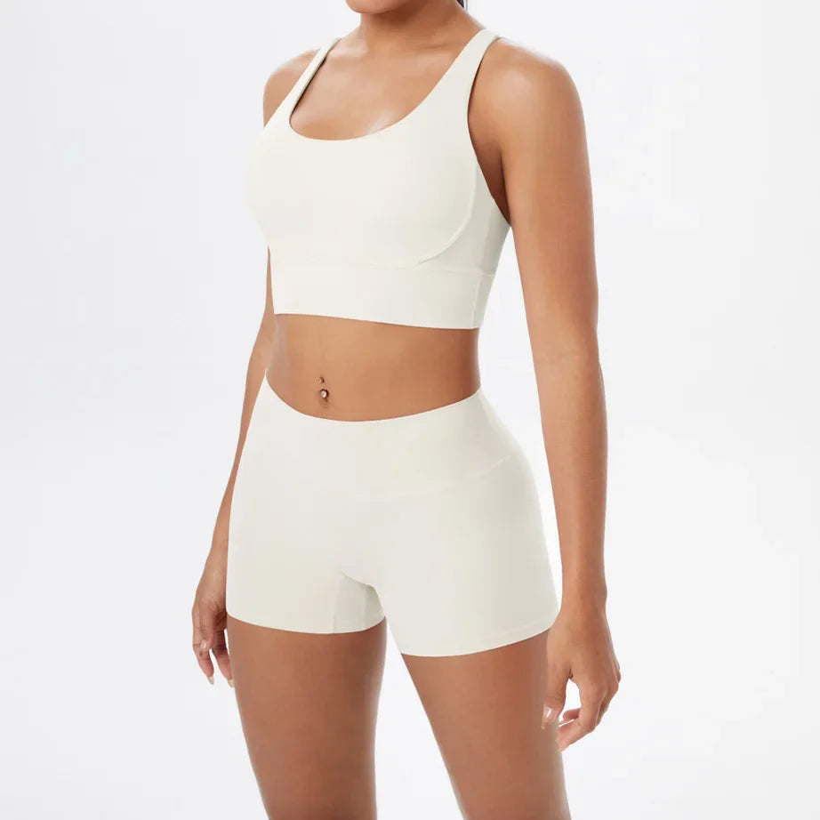 Women's Yoga Set Fitness Bra Push-Up Shorts Activewear