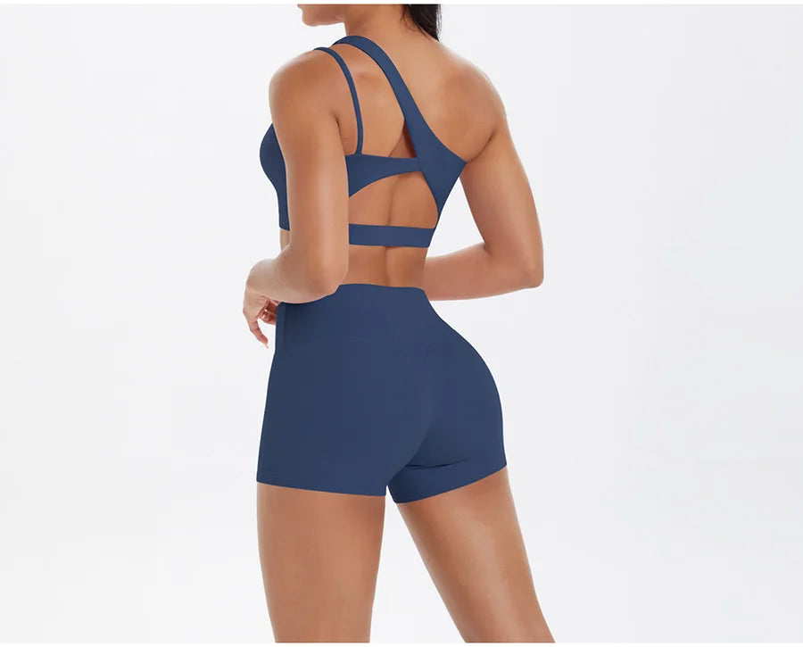 Women's Yoga Set Fitness Bra Push-Up Shorts Activewear