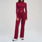 Women's Seamless Yoga Set Long Sleeve Flared Leggings Activewear
