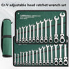 Ratchet Combination Wrench Set 6-32mm Gear Ring Ratcheting Combination Wrench Kit Metric Flexible Head with Canvas Bag Tools Set