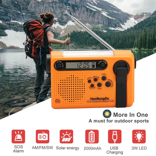 SolarWave 2000: 3-in-1 Crank Radio & Power Bank