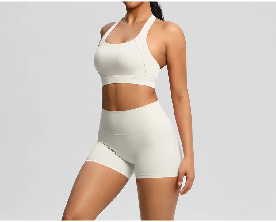 Women's Yoga Set Fitness Bra Push-Up Shorts Activewear