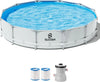 Joyfy Round Outdoor Above Ground Pool Set With Filter Pump
