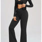 Women's Seamless Yoga Set Long Sleeve Flared Leggings Activewear