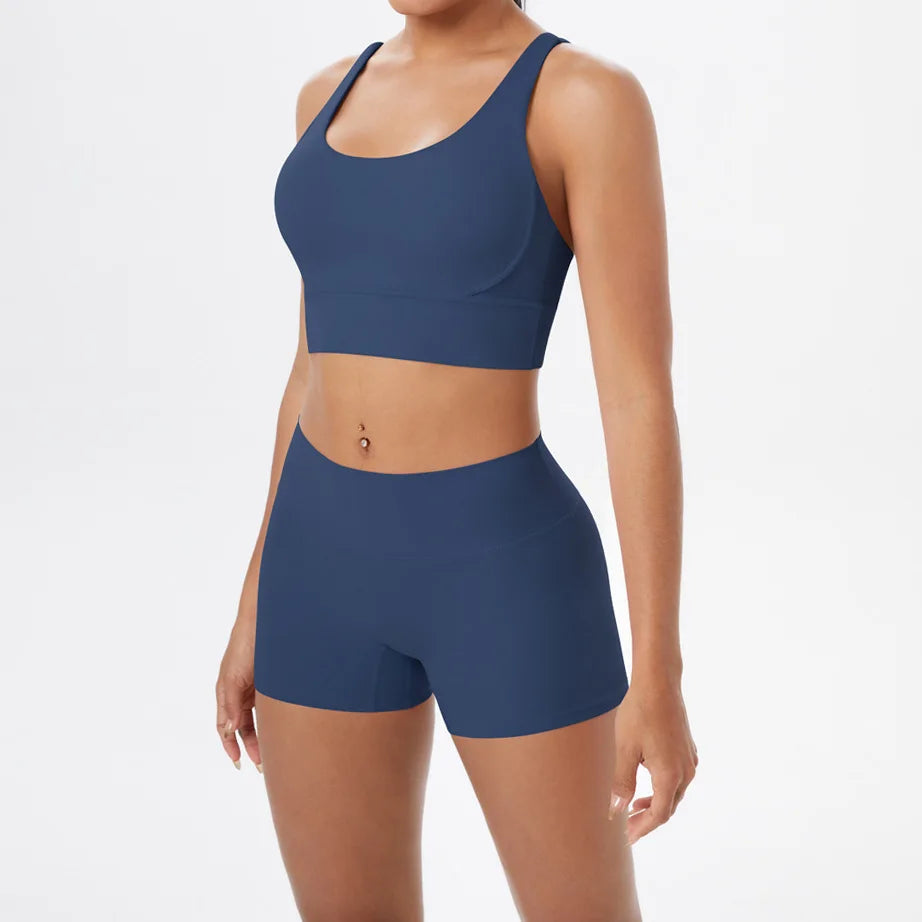 Women's Yoga Set Fitness Bra Push-Up Shorts Activewear