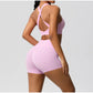 Women's Yoga Set Fitness Bra Push-Up Shorts Activewear