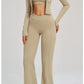 Women's Seamless Yoga Set Long Sleeve Flared Leggings Activewear