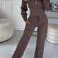 Autumn Casual Solid Sportswear Women Set Fashion Zipper Hooded Sweatshirts Coat & Lace-up Pants Tracksuit New Winter Suit