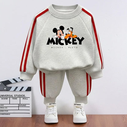 2026 Children cartoon character Side Stripe outfit Sets