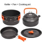 Complete Camping Kitchen Cookware Tableware & Teapot for 2-3