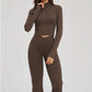 Women's Seamless Yoga Set Long Sleeve Flared Leggings Activewear