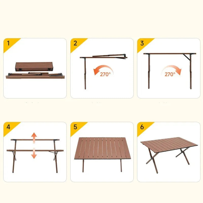 Portable Foldable Aluminum Camping Picnic Table Outdoor Furniture