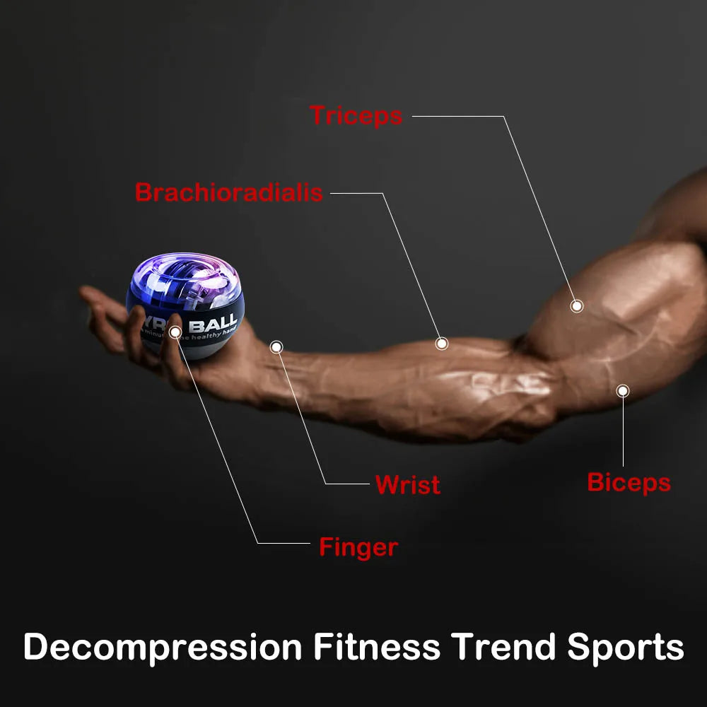 LED Gyroscopic Power Wrist Ball Auto-Start Strength Trainer