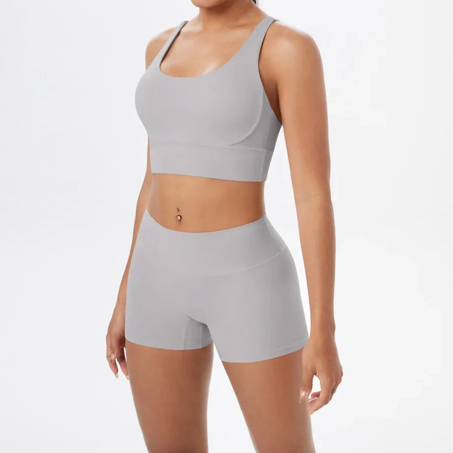 Women's Yoga Set Fitness Bra Push-Up Shorts Activewear