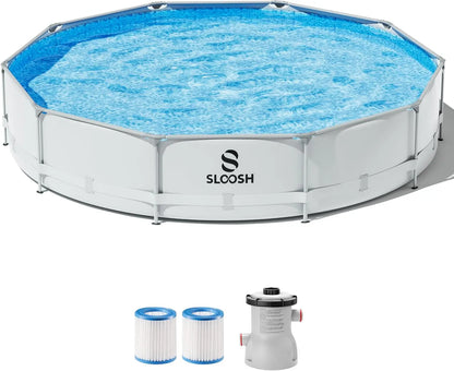Joyfy Round Outdoor Above Ground Pool Set With Filter Pump