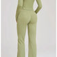 Women's Seamless Yoga Set Long Sleeve Flared Leggings Activewear